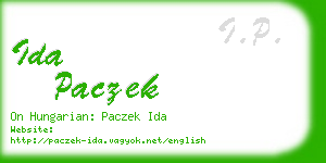 ida paczek business card